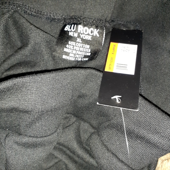 BLU ROCK NEW YORK FRENCH TERRY JOGGERS PANTS 2 POCKETS BLACK WOMEN'S SIZE XL NWT - Picture 7 of 10